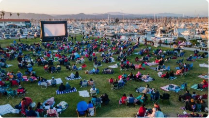 Outdoor cinema at marina