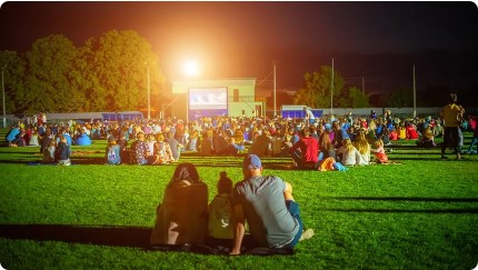 Outdoor Film on Lawn
