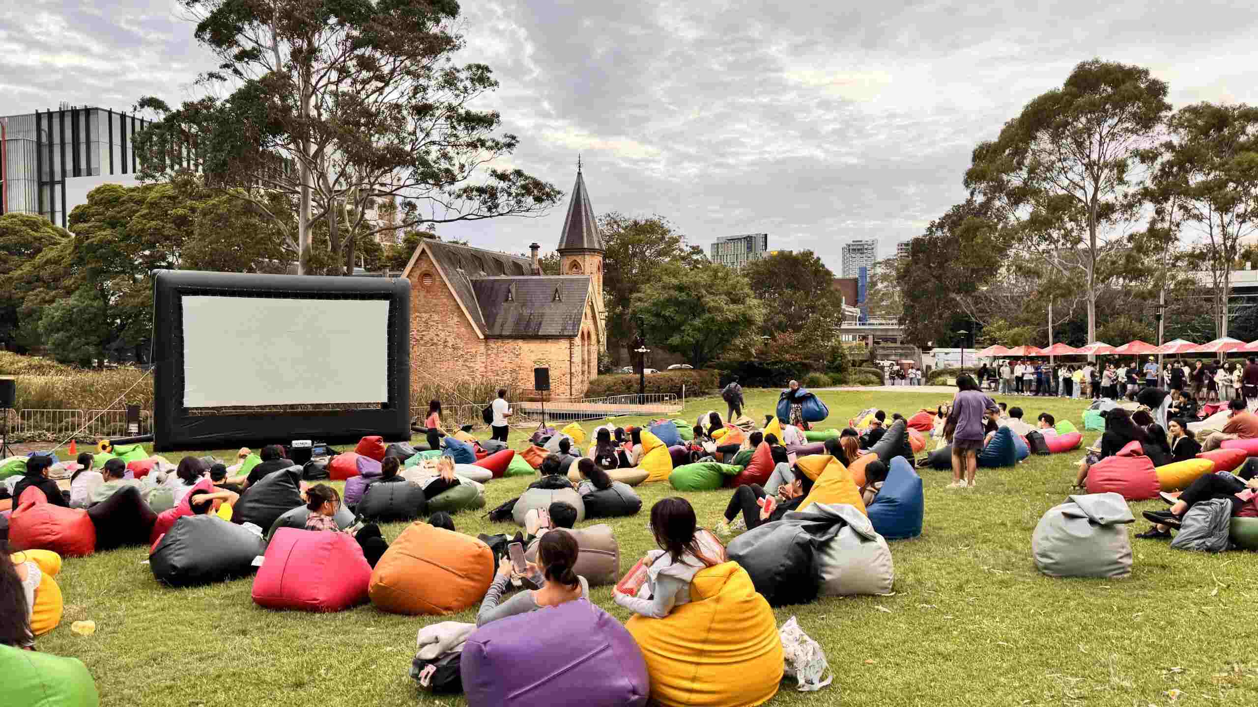 Outdoor cinema bean bags