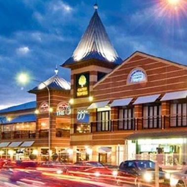Shopping center at night